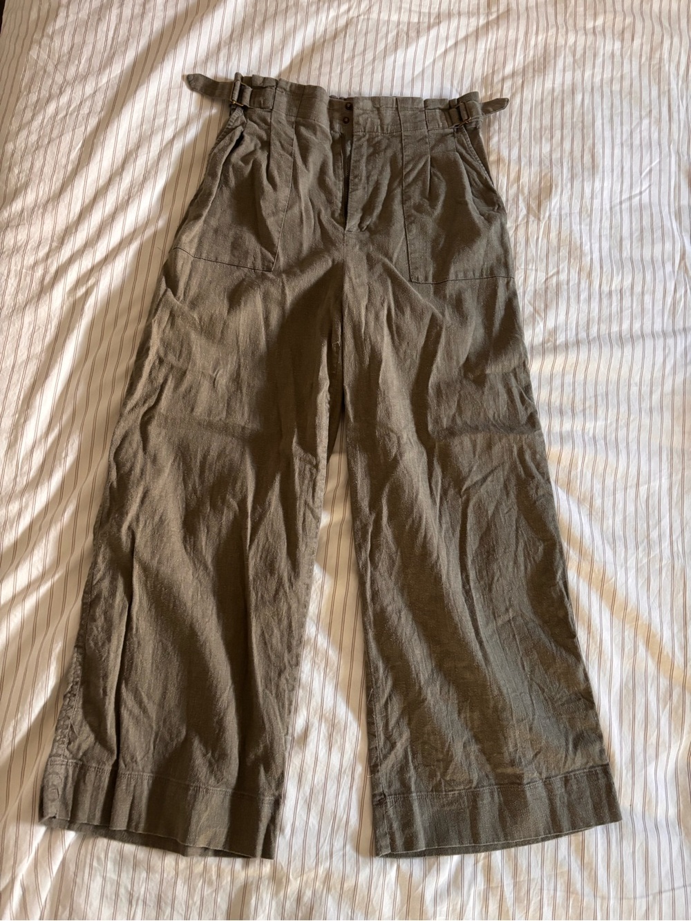 UpWest Wide-Leg Hemp Pants in Olive